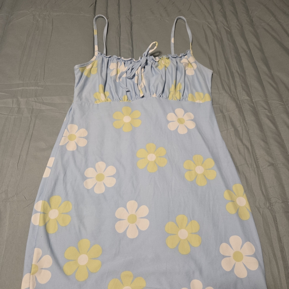Floral Blue Midi Dress